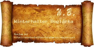Winterhalter Boglárka névjegykártya