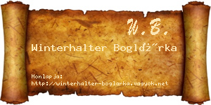 Winterhalter Boglárka névjegykártya